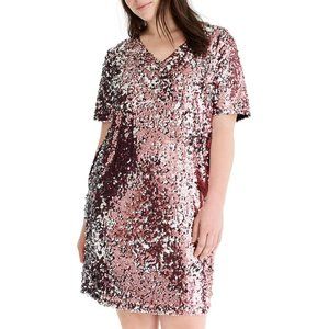 J. Crew Universal Standard Pink Sequin Shift Dress